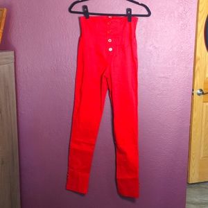 New Unique Vintage High Rise Red Skinny Pants